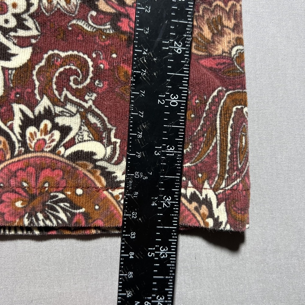 Sterling & Stitch Flare‎ Pants Womens 27x32.5 Brown Paisley Corduroy Boho Retro - Picture 15 of 16